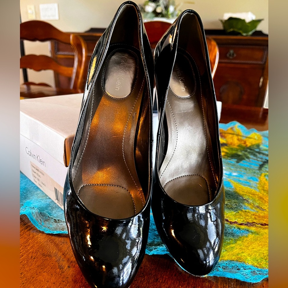Calvin Klein Black Patent Heels